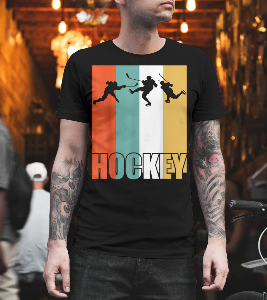 Vintage Ice Hockey Silhouette Classic Fan T-Shirt