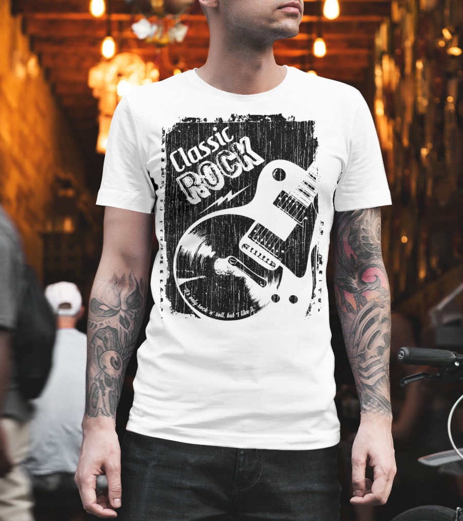 Classic Rock Guitar Vinyl Record Grunge T-Shirt