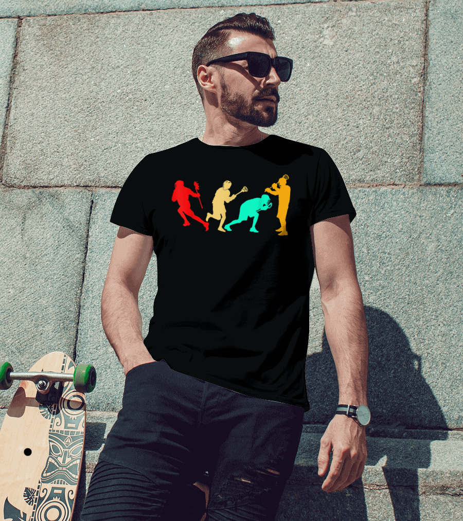 Classic Vintage Style Evolution Of American Football And Lacrosse T-Shirt