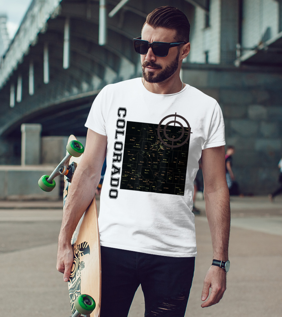 Colorado Maps With Classic Style And Fun Elements T-Shirt