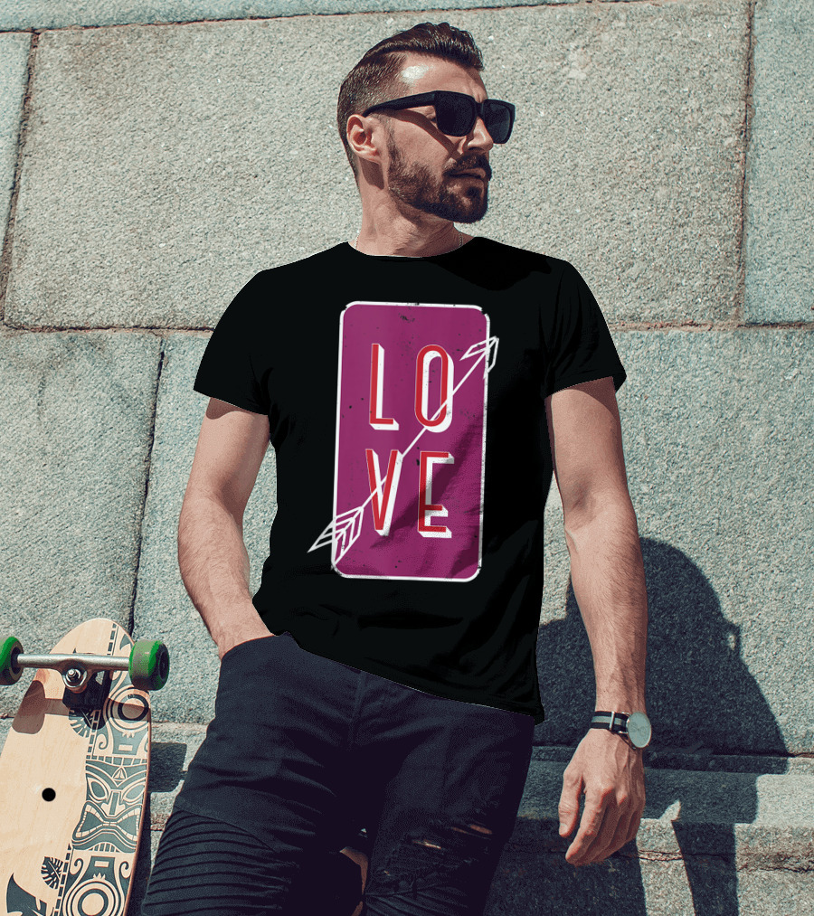Vintage Arrow Love Classic Romantic Couple T-Shirt