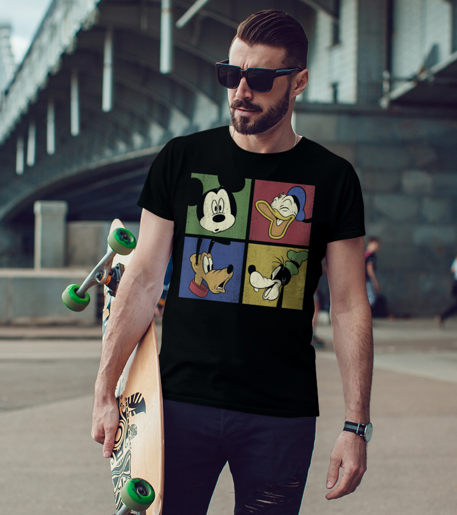 Mickey Mouse And Friends Classic Comic Style Quartet T-Shirt