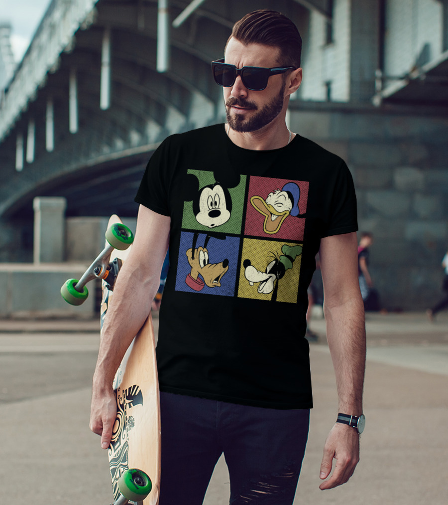 Disney Mickey Donald Pluto Goofy Classic Comic Group T-Shirt