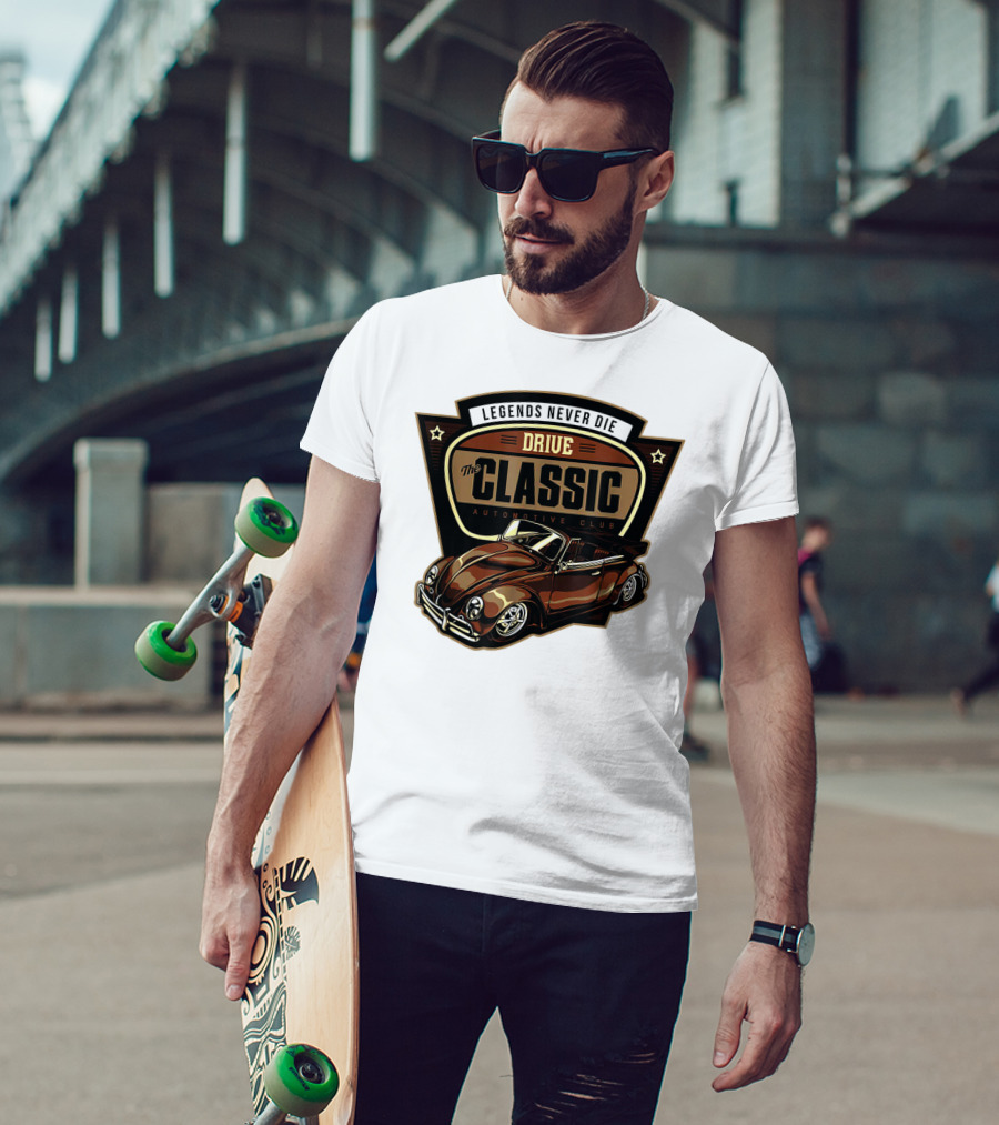 Drive Legends Never Die The Classic Automotive Club T-Shirt