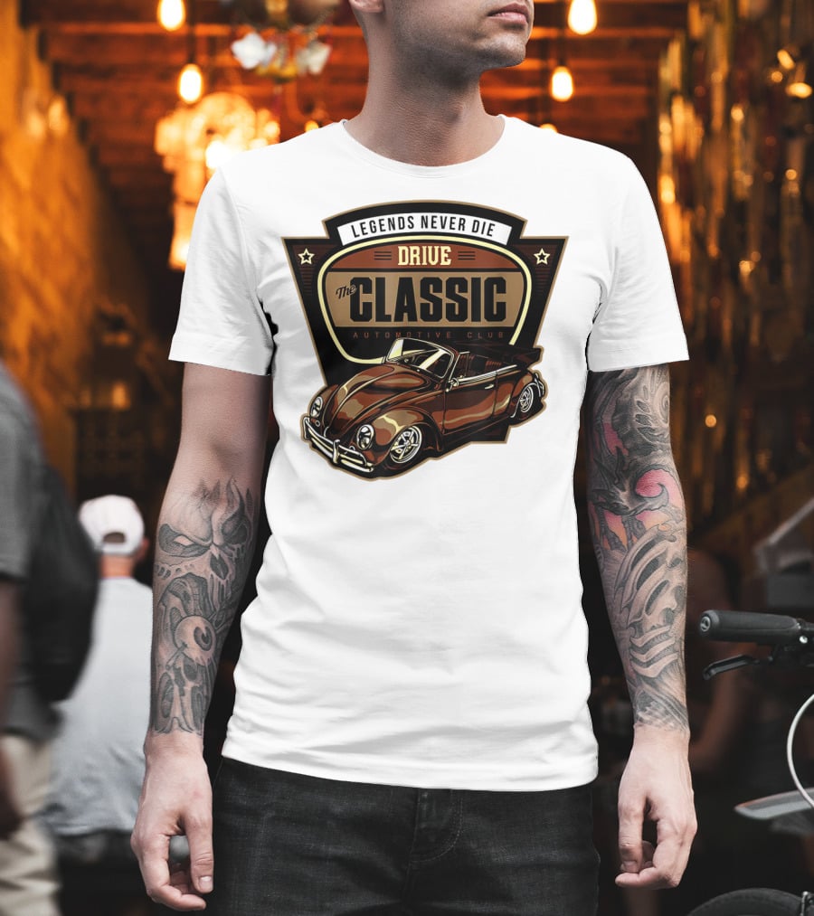 Drive Legends Never Die The Classic Automotive Club T-Shirt