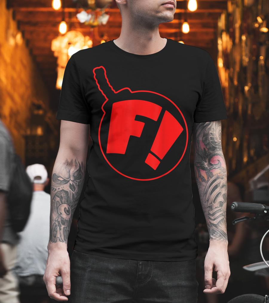 Ferretbomb Classic Red Reverse Logo Bomb Icon F T-Shirt