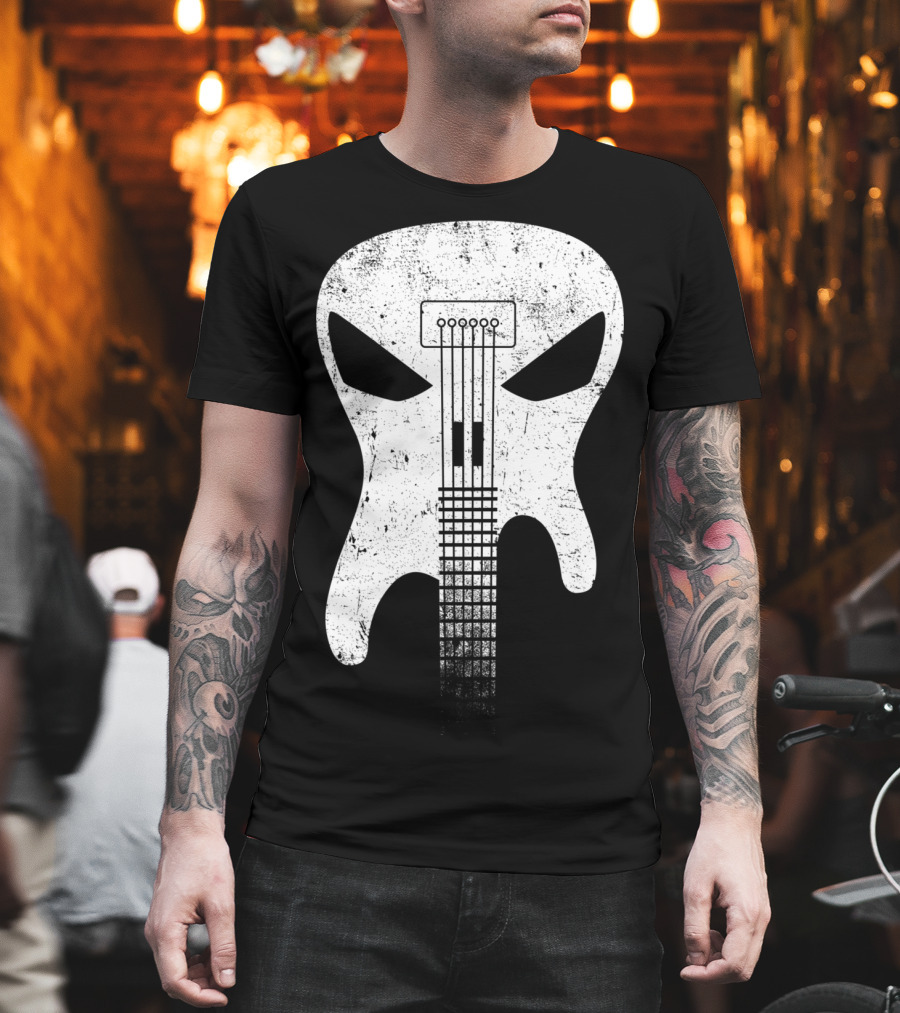 Guitar Skull Monster Classic Rock Music T-Shirt