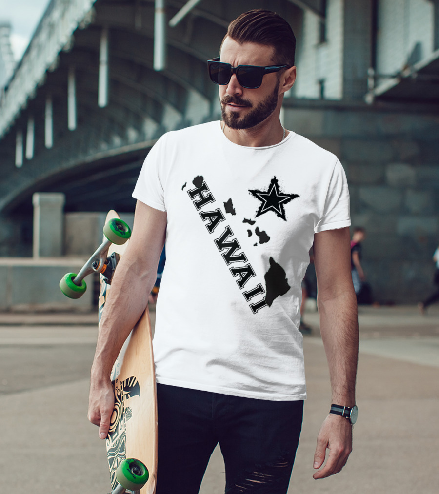 Hawaii Maps Classic Vintage Star Flair T-Shirt