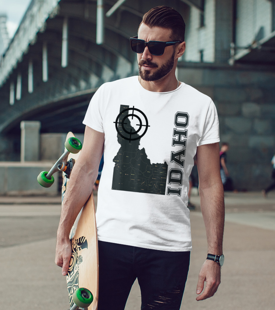Idaho Maps Target Overlay Classic Vintage Fun T-Shirt