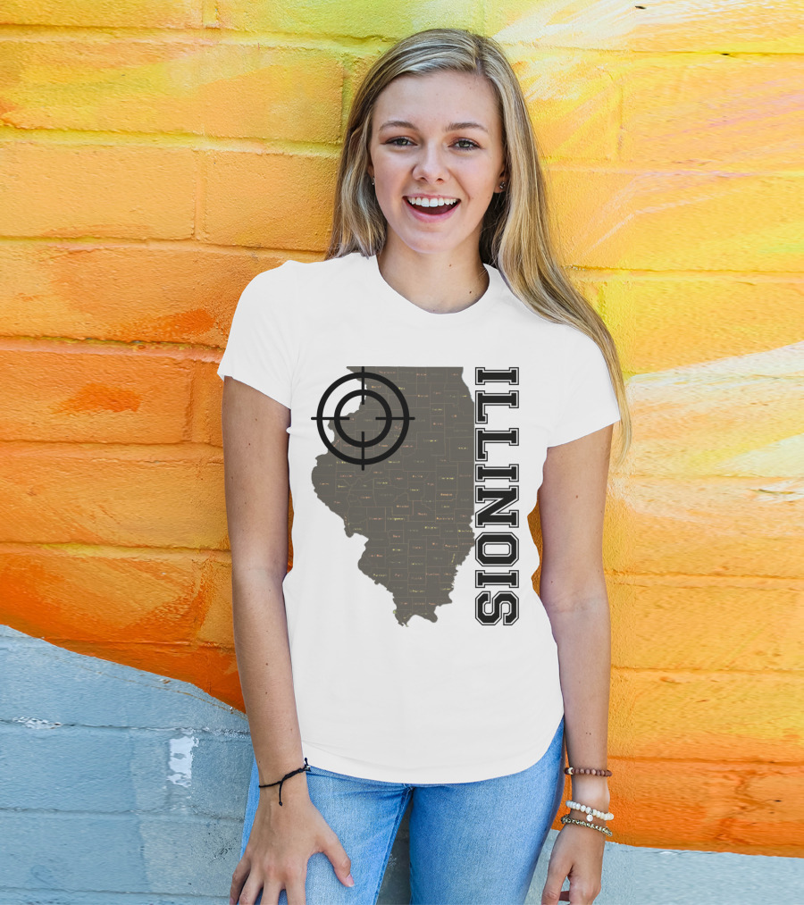 Illinois Maps Vintage Target Classic Fun T-Shirt