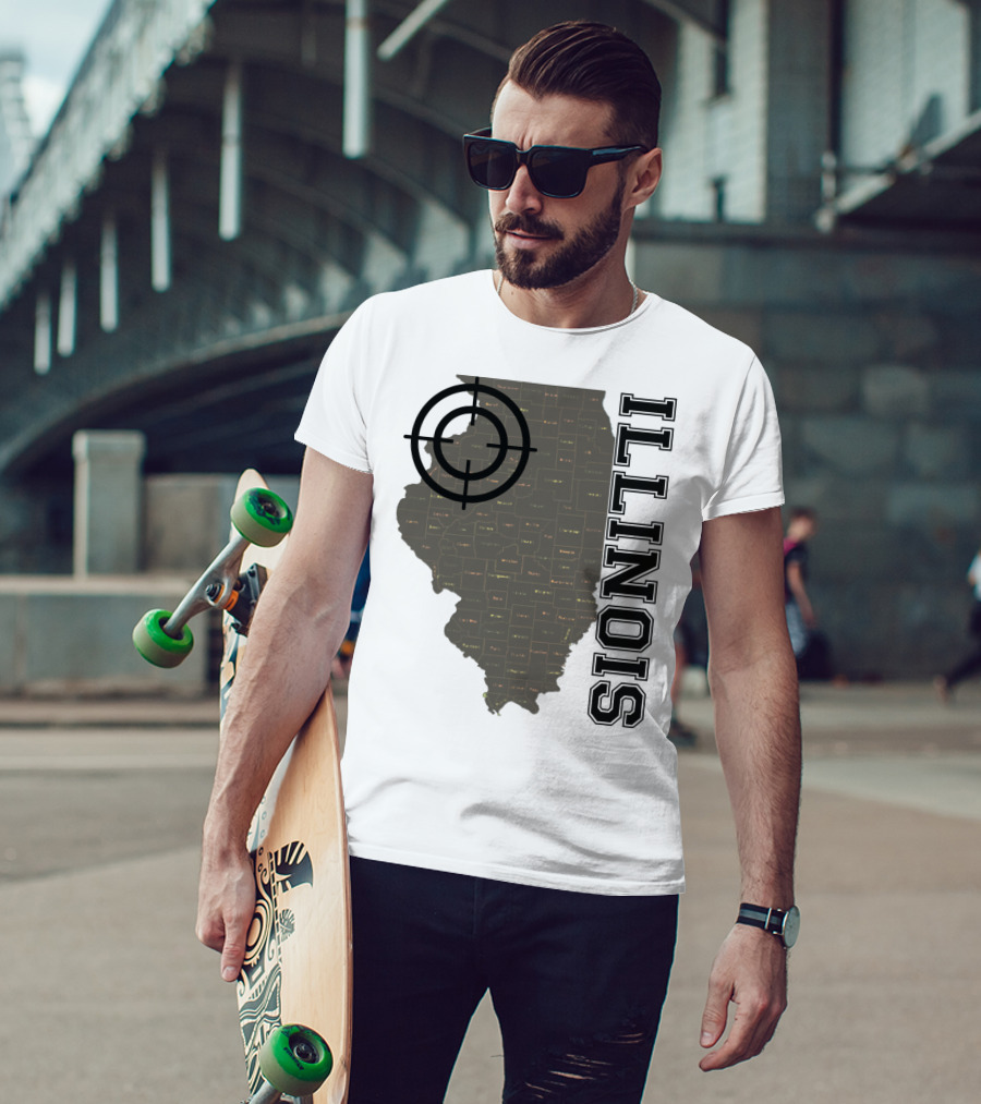 Illinois Maps Vintage Target Classic Fun T-Shirt