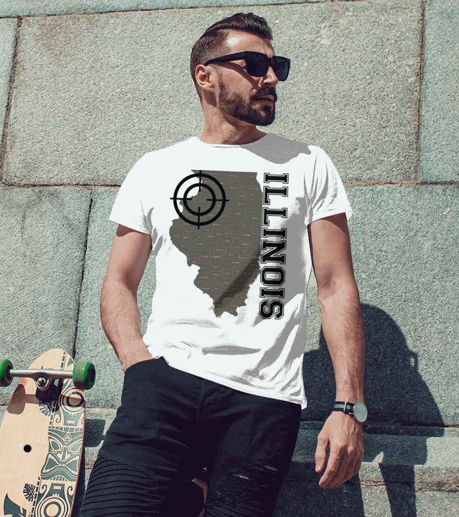 Illinois Maps Vintage Target Classic Fun T-Shirt