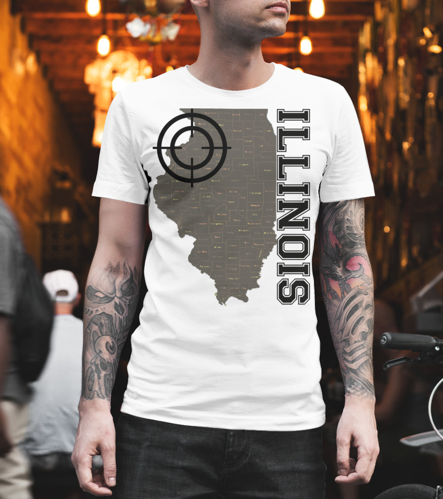 Illinois Maps Vintage Target Classic Fun T-Shirt