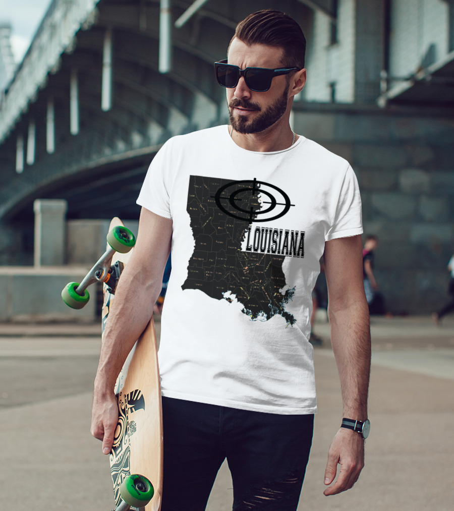 Louisiana Map Overlay Urban Classic T-Shirt