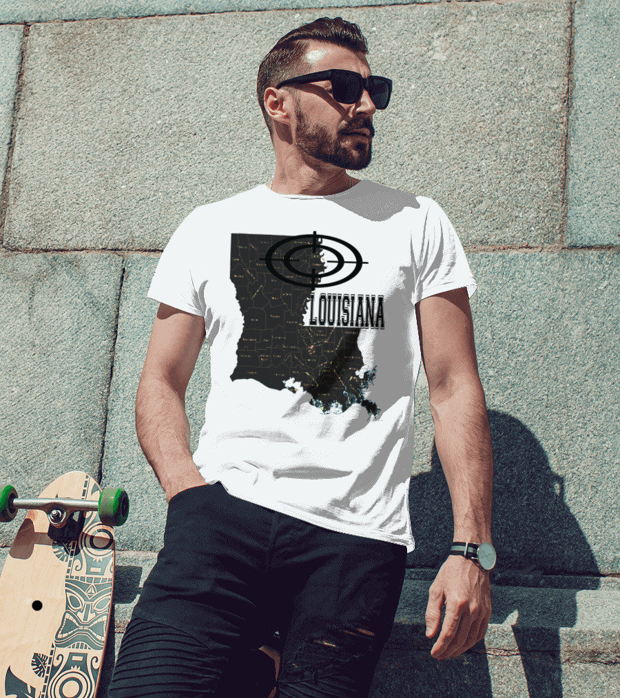Louisiana Map Overlay Urban Classic T-Shirt