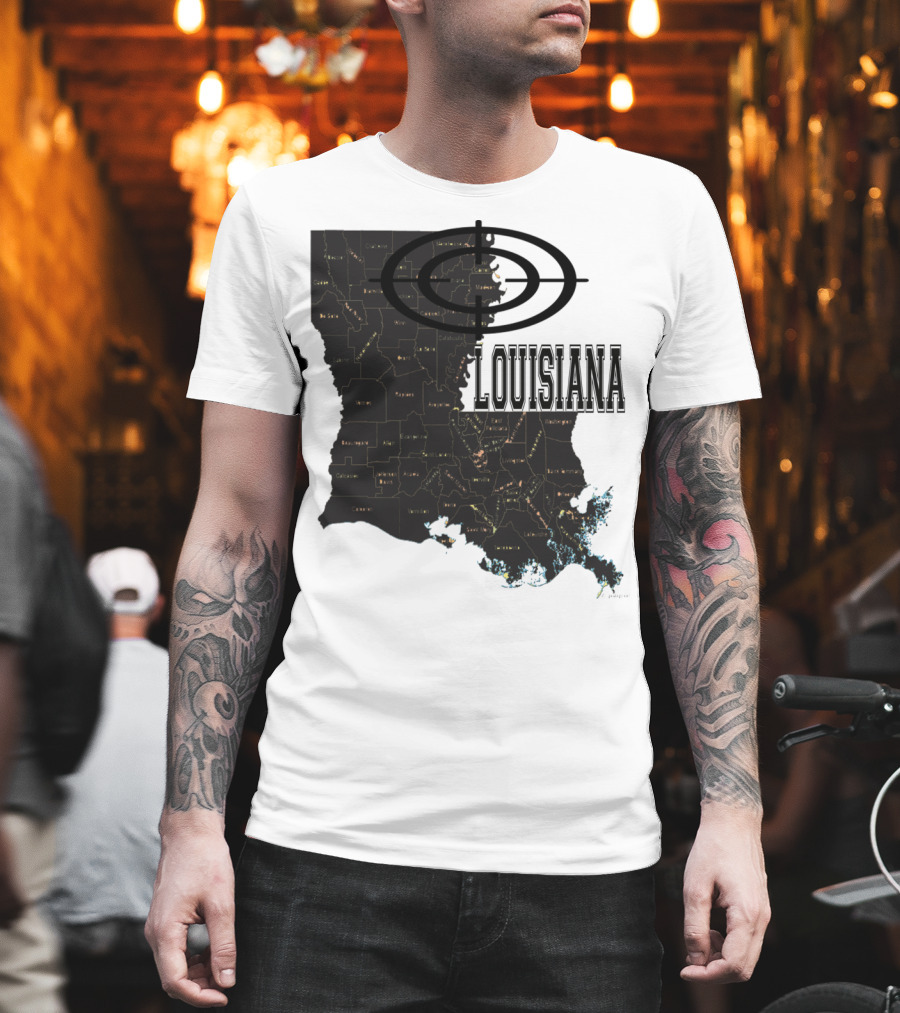 Louisiana Map Overlay Urban Classic T-Shirt