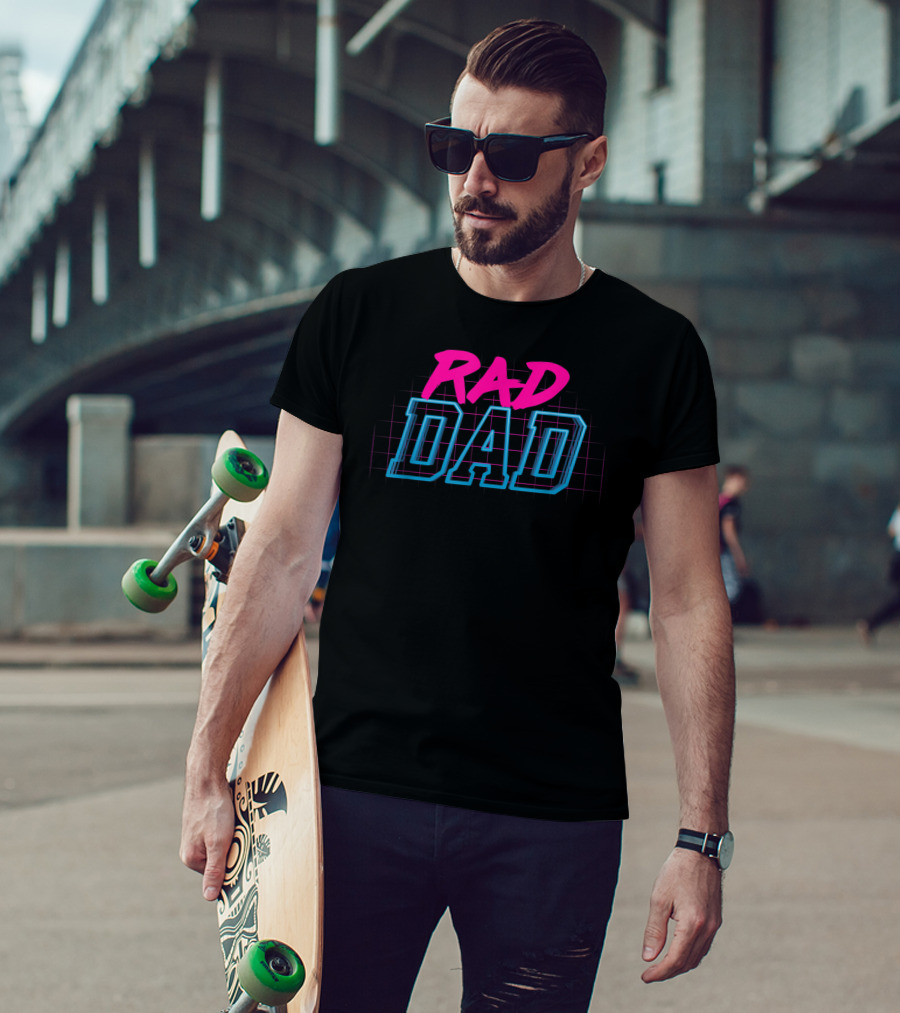 Rad Dad Retro 1980s Neon Vibes T-Shirt