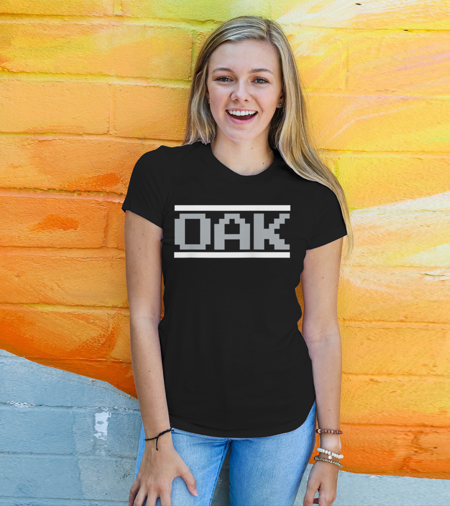 Oakland Football Classic Video Game Font OAK T-Shirt