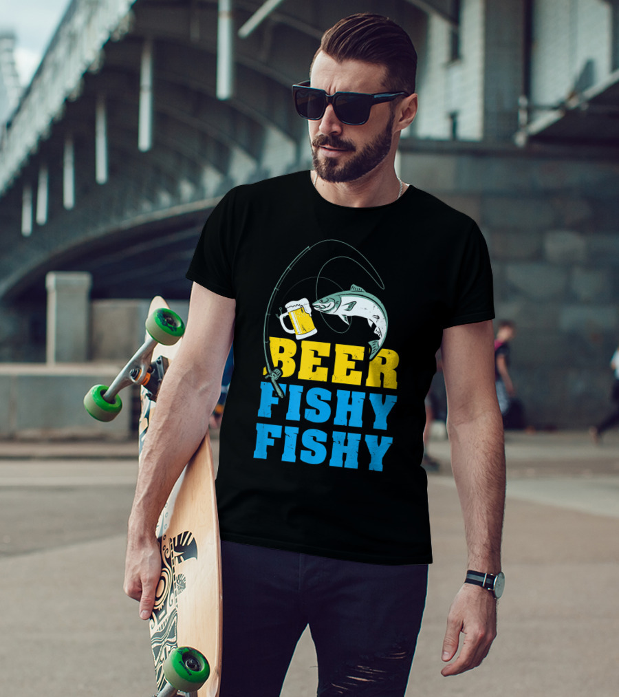 Beer Fishy Fishy Funny Drinking And Fishing Rod Fish Beer Mug T-Shirt
