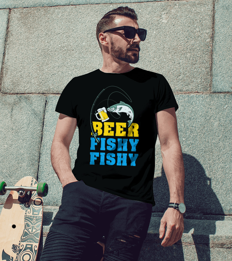 Beer Fishy Fishy Funny Drinking And Fishing Rod Fish Beer Mug T-Shirt