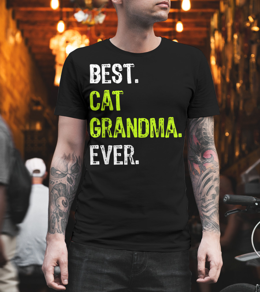 Best Cat Grandma Ever Retro Funny Grandmother T-Shirt