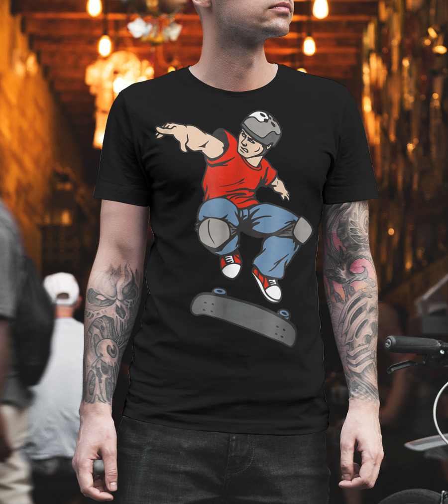 Best Skateboarder Jumping Action Skateboard T-Shirt