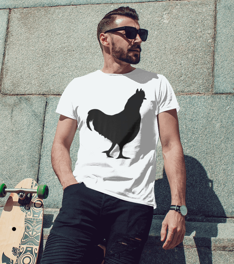 Chicken Poultry Silhouette Icon T-Shirt
