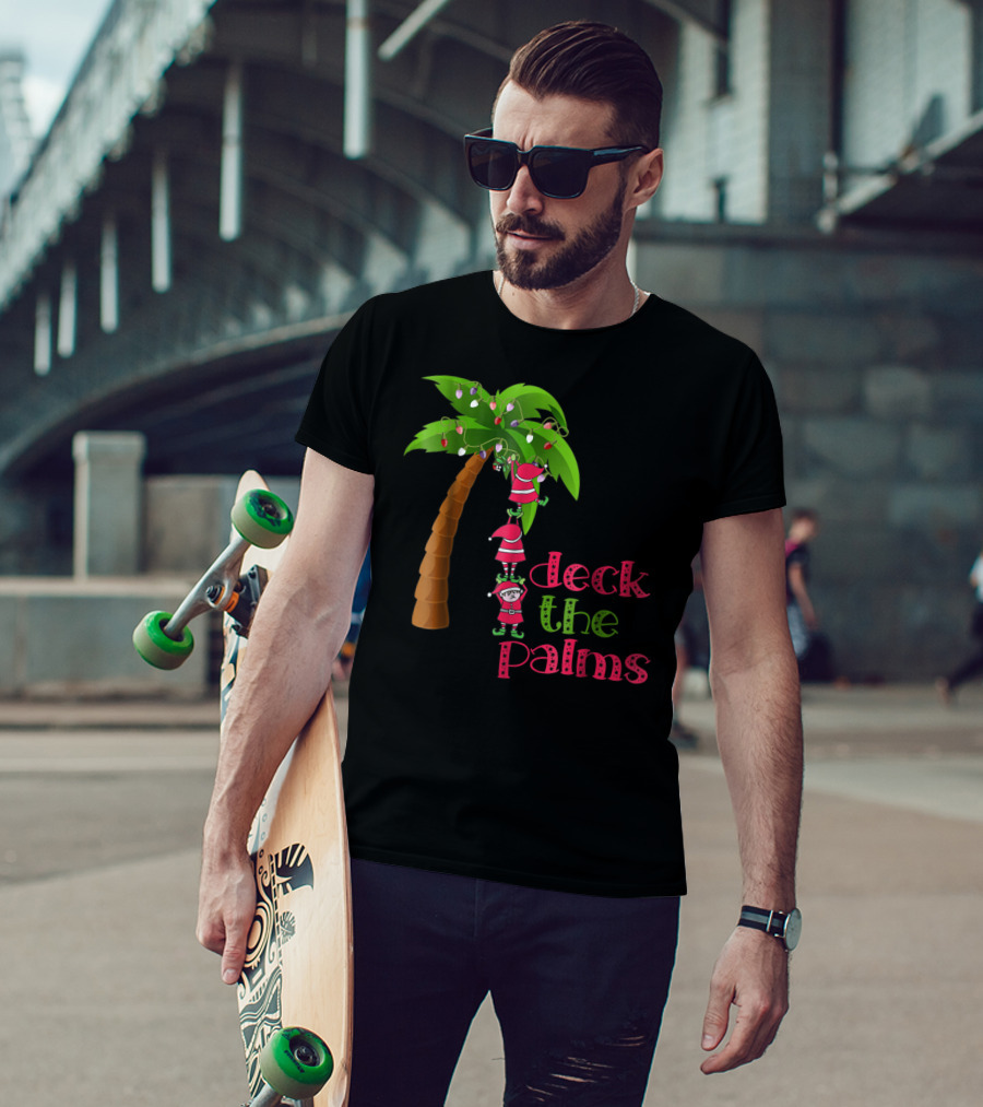 Deck The Palms Christmas In July Beach Cruise T-Shirt