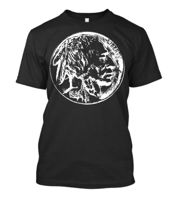 1926 Buffalo Nickel Coin Collector Native American Profile T-Shirt