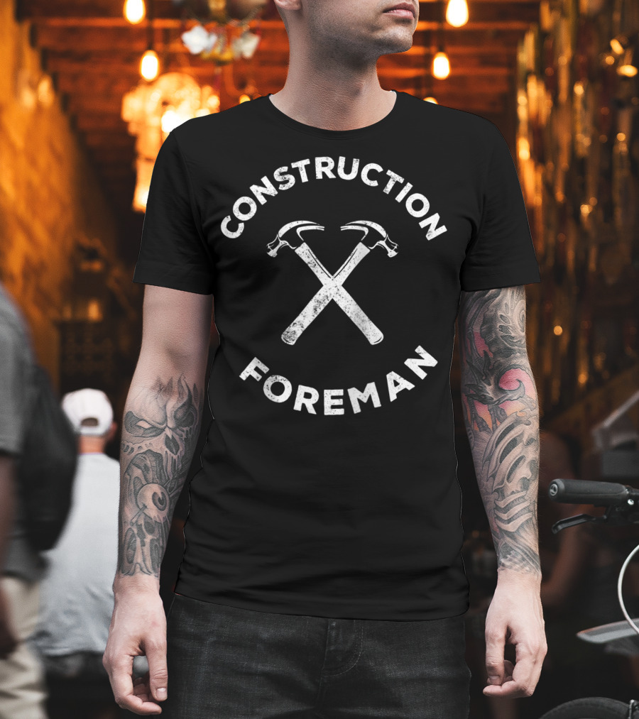 Construction Foreman Crossed Hammer T-Shirt