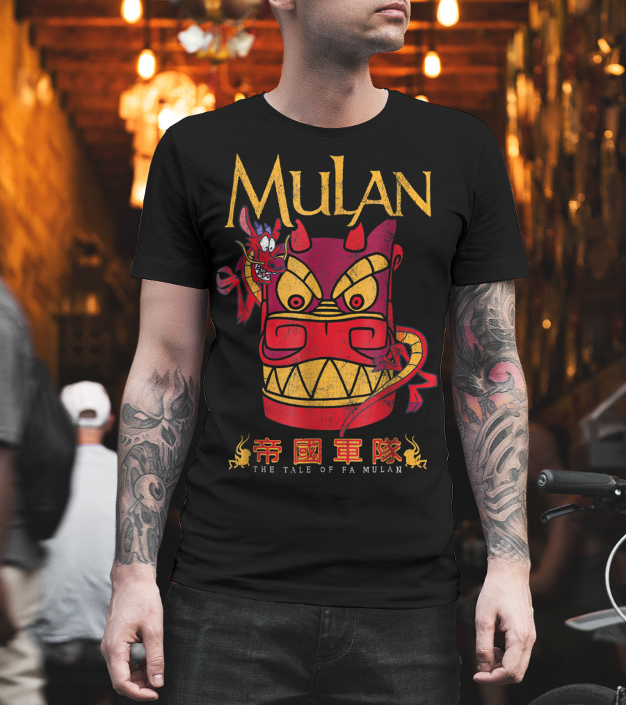 Mulan Mushu Dragon The Tale Of Fa Mulan Stone Head T-Shirt