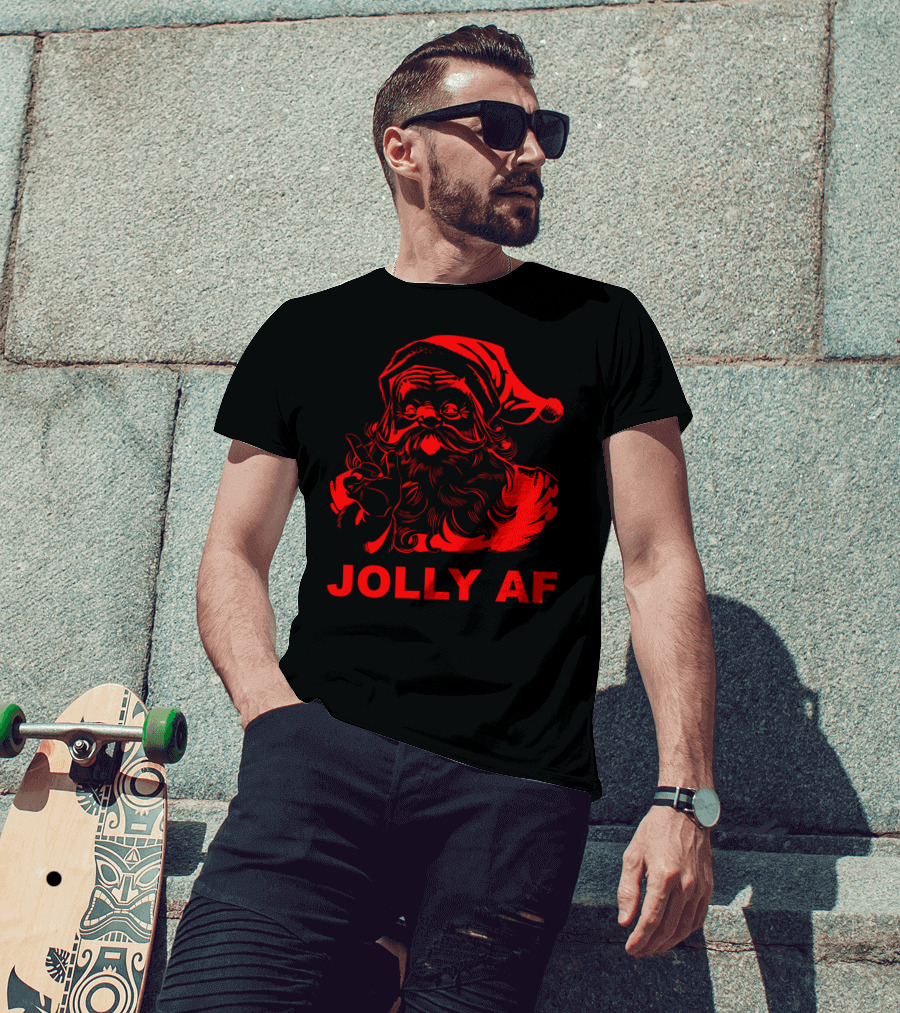 Jolly AF Funny Christmas Santa T-Shirt