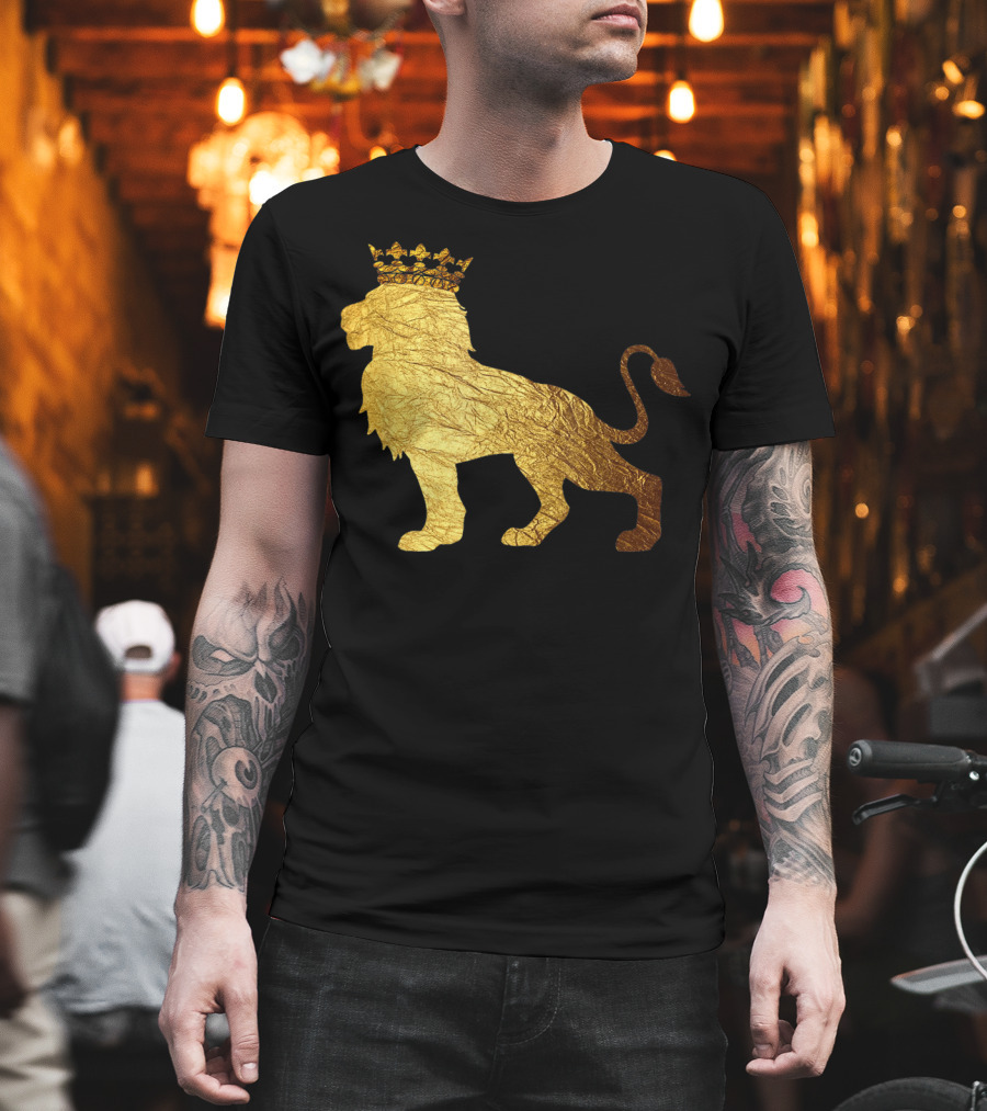 King Of The Jungle Lion With Golden Crown T-Shirt