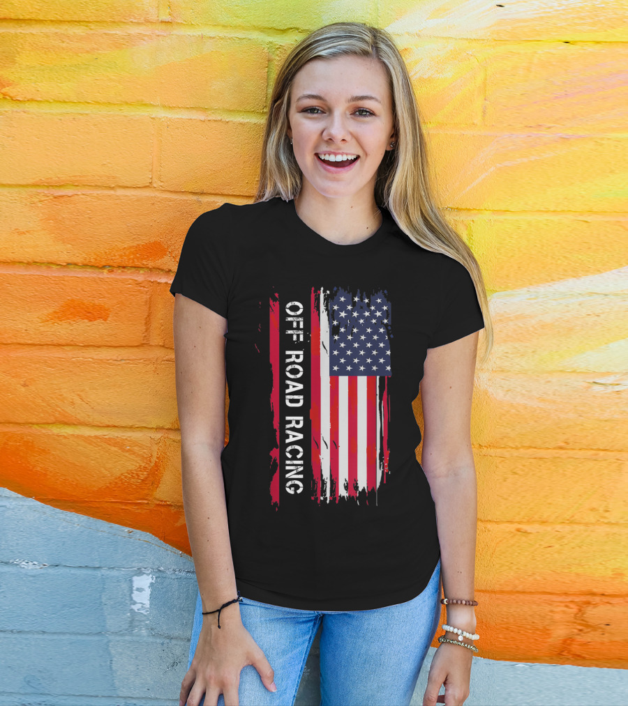 Off Road Racing American Flag T-Shirt