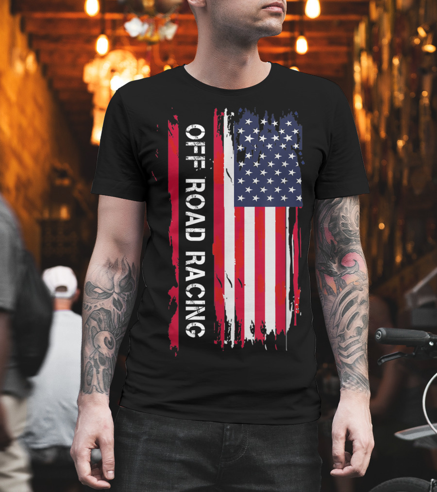 Off Road Racing American Flag T-Shirt