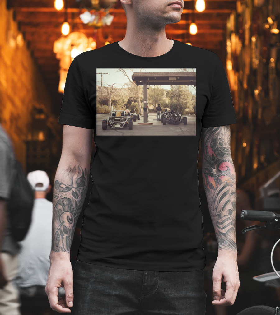 Race Car Pit Stop Fueling Moment At Outdoor Station T-Shirt