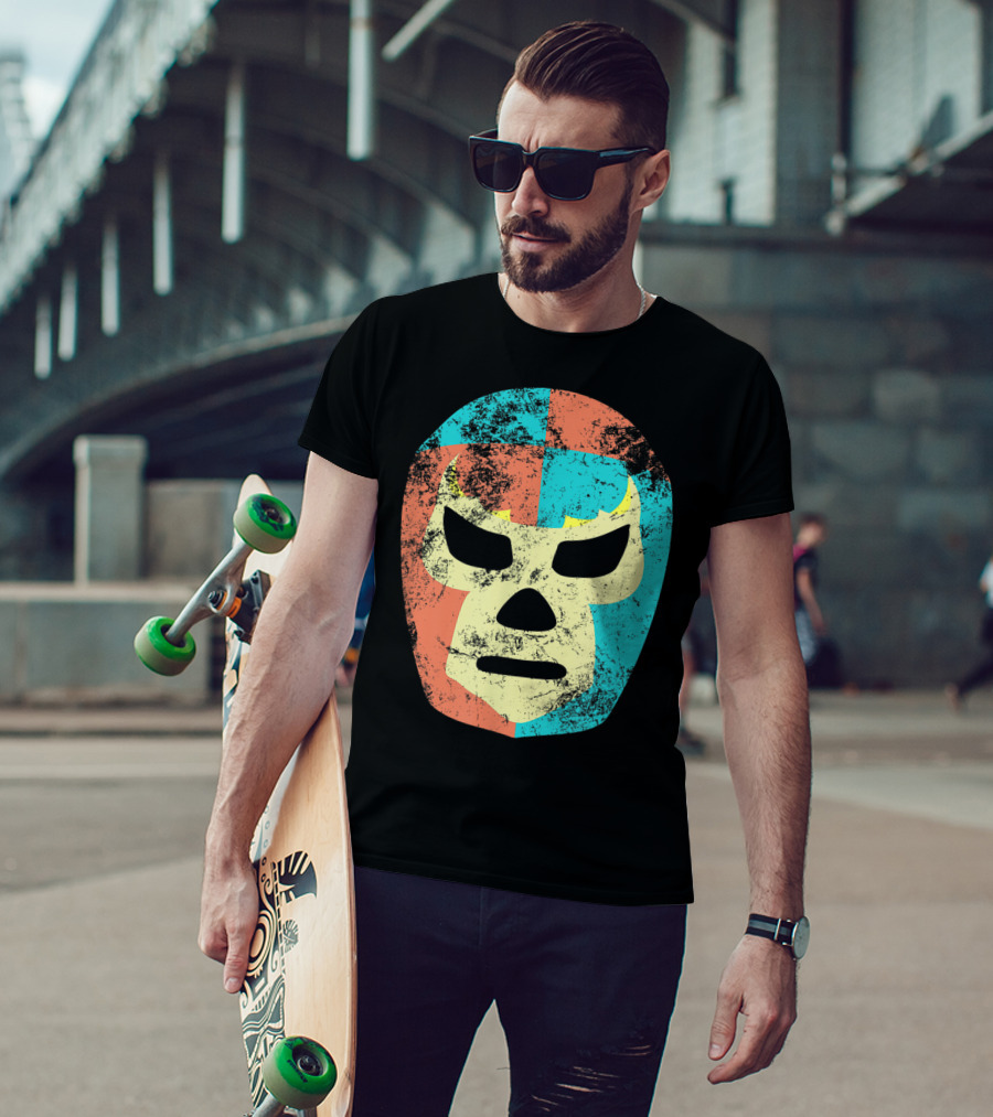 Retro Mexican Lucha Libre Wrestling Mask T-Shirt