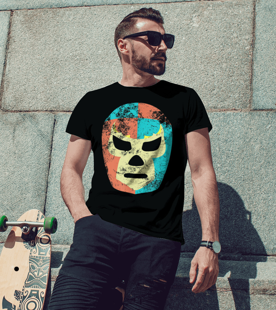 Retro Mexican Lucha Libre Wrestling Mask T-Shirt