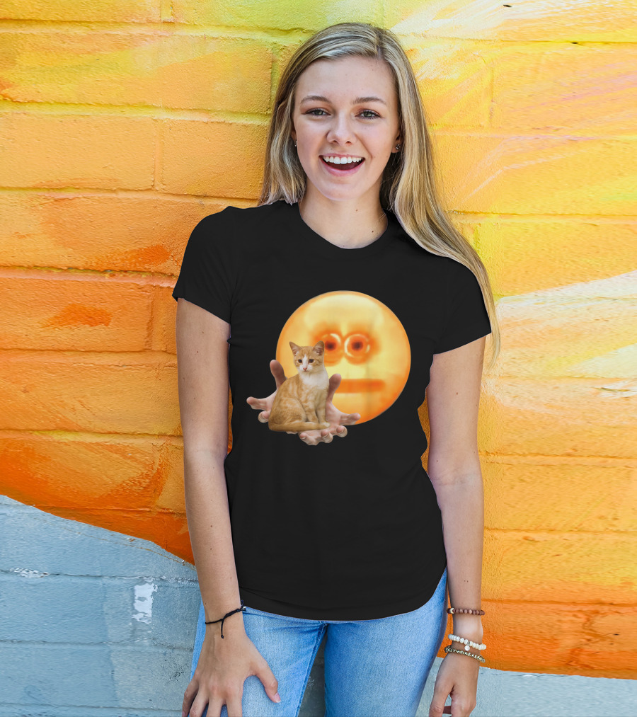Screen Reaching Emoji Cat Meme Dank T-Shirt