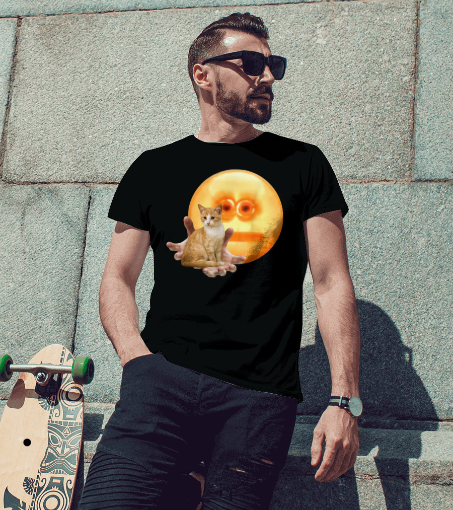 Screen Reaching Emoji Cat Meme Dank T-Shirt