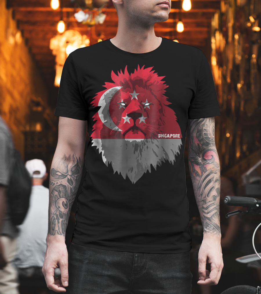 Singapore National Pride Lion Flag Soccer Team T-Shirt