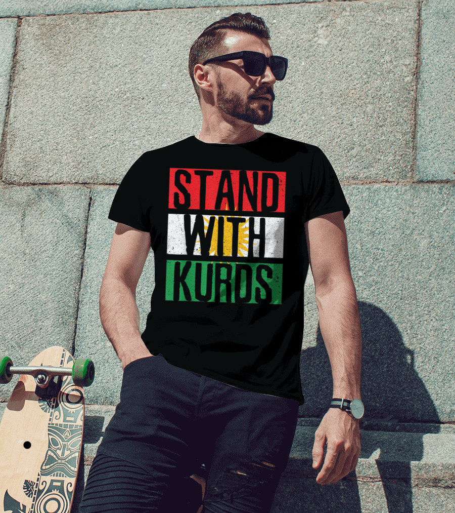 Stand With Kurds Free Kurdistan Kurdish Flag Colors T-Shirt