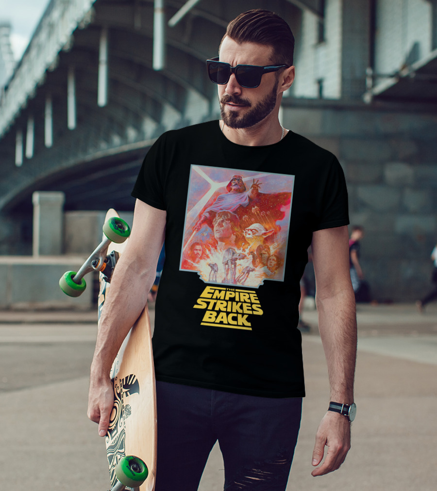 Star Wars The Empire Strikes Back Darth Vader Luke Skywalker Yoda AT-AT Walkers T-Shirt