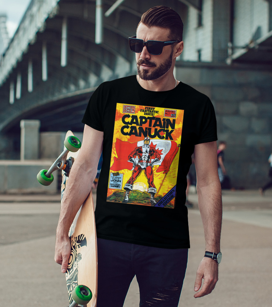 Comely Comix First Fantastic Issue Captain Canuck July 75 No. 1 Collector's Edition T-Shirt
