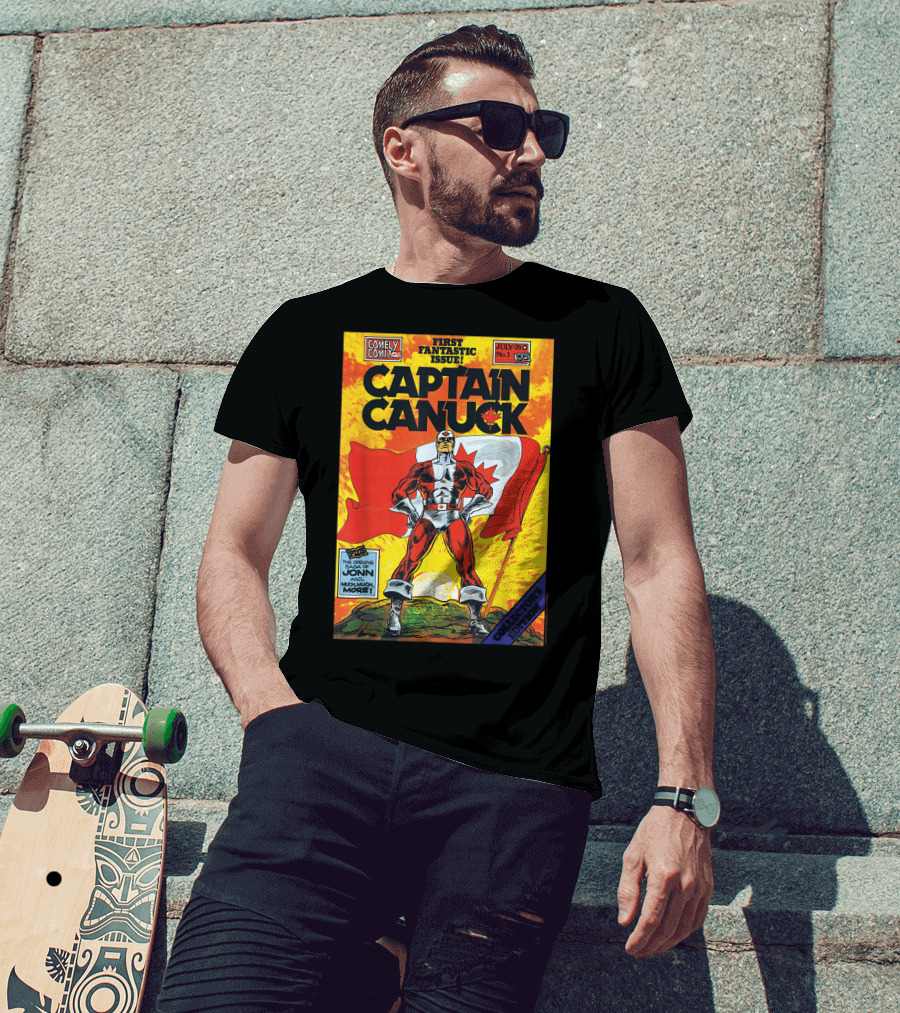 Comely Comix First Fantastic Issue Captain Canuck July 75 No. 1 Collector's Edition T-Shirt