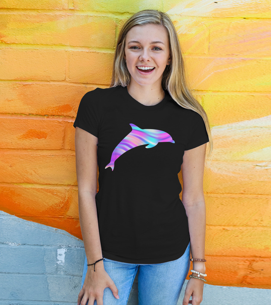 Pastel Goth Dolphin Vaporwave Kawaii Aesthetic T-Shirt