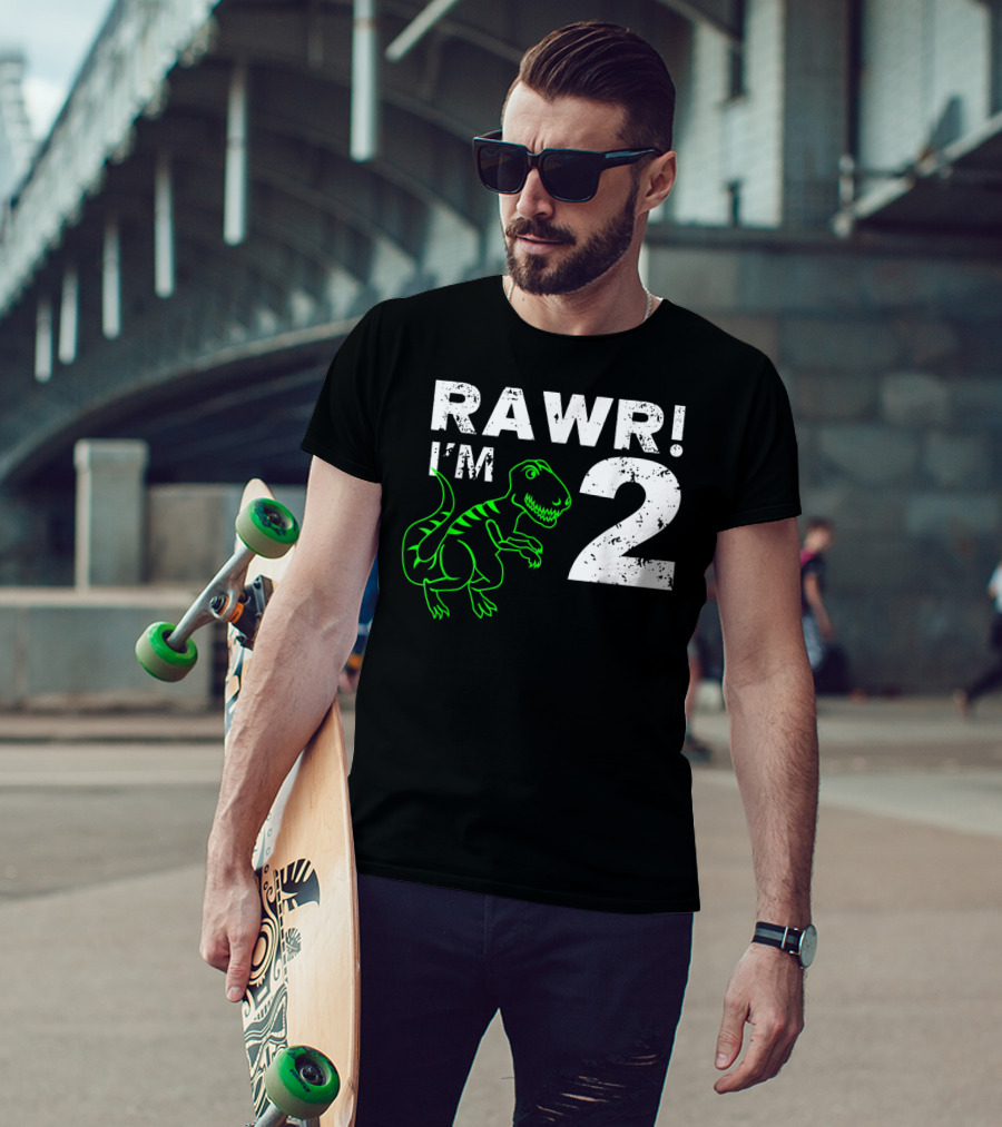 RAWR I'm 2 Dinosaur 2nd Birthday T-Shirt
