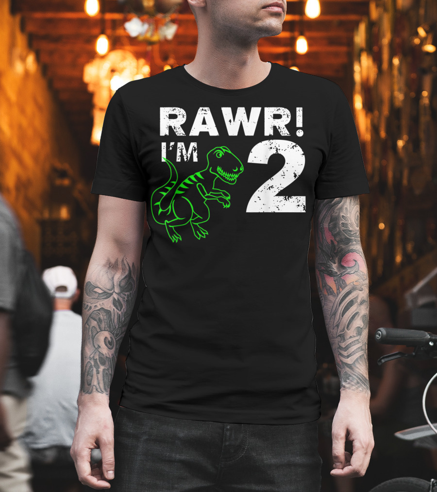 RAWR I'm 2 Dinosaur 2nd Birthday T-Shirt