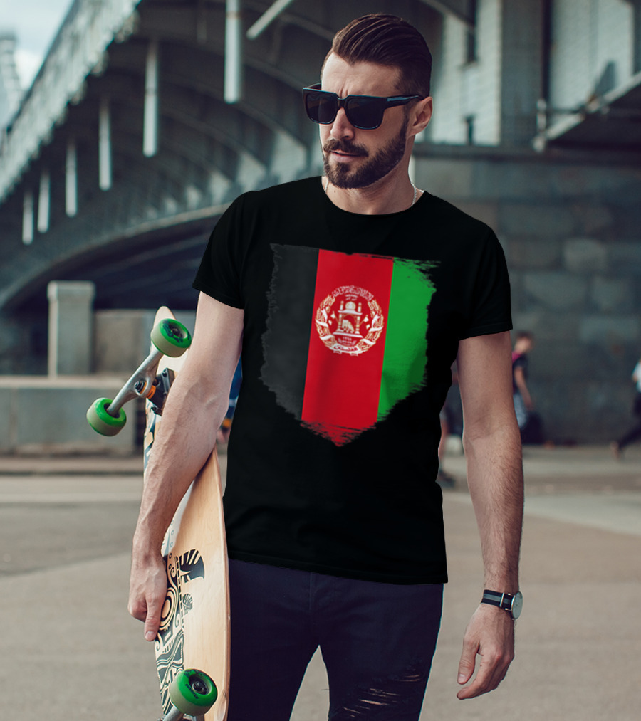 Afghanistan Pocket Afghan Flag Emblem T-Shirt