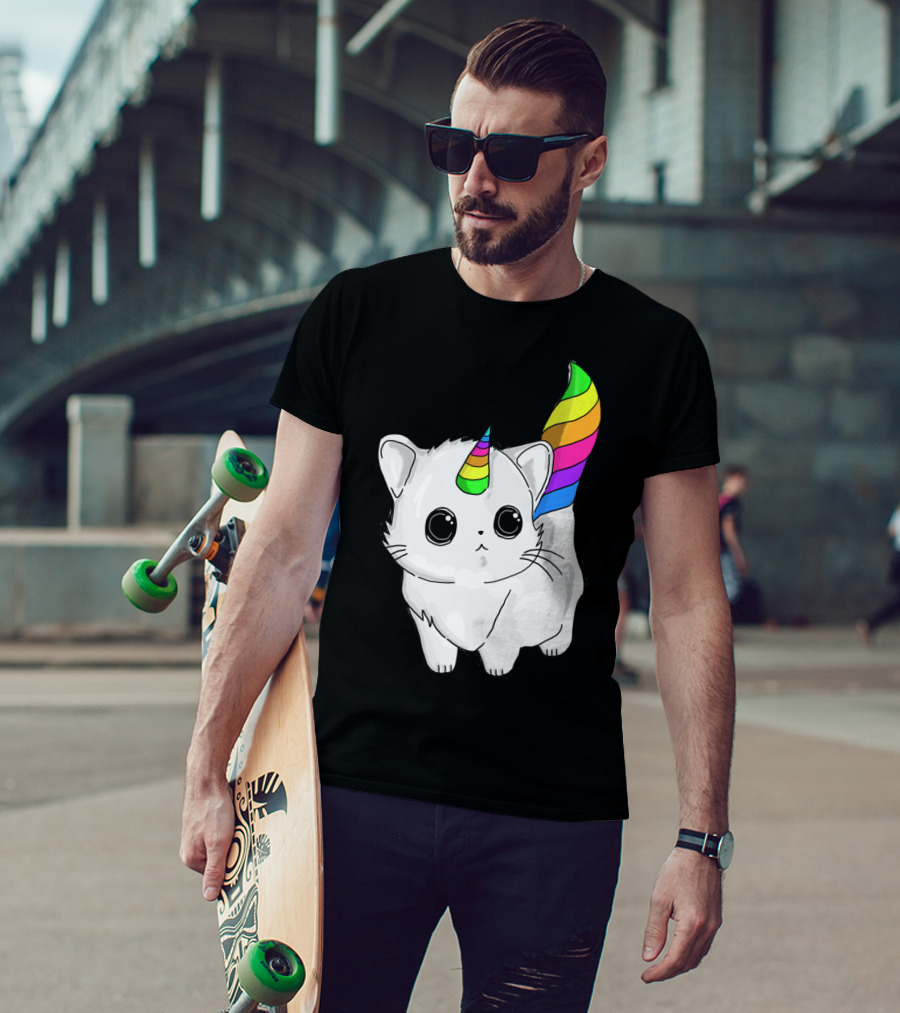 Caticorn Unicorn Rainbow Cat For Girls Boys Adults T-Shirt